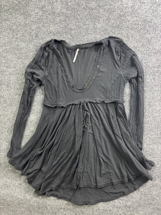 Free People Dresses & Skirts - Free People Dress Womens Small Gray Scoop Neck Fit & Flare Long Sleeve Tunic